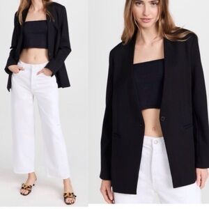 Spanx perfect oversize collarless black blazer